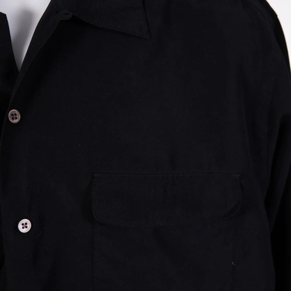 Oleg Cassini Salute Medium Black Men's Collared Dress Shirt Polyester